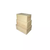Set drvenih kutija sa poklopcem za dekoriranje - 3 kom  (set)