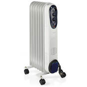 Nedis Prenosni oljni radiator / termostat/ 1500 W/ 7 reber/ 3 nastavitve temperature/ zaščita pred prevrnitvijo/ bela
