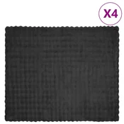 vidaXL Dežnik iz umetnega zajčjega krzna 4 pcs Temno siva 220 x 240 cm