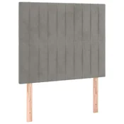 Vidaxl Vzglavje postelje svetlo sivo 90x5x118/128 cm žamet