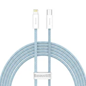 Baseus Kabel BASEUS, Woven, USB-C na Lightning, QC, PD 20W, 100cm, Light Blue, CALD000103, (6932172601942)