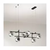 Ondaluce - Luster na sajli JEWEL 6xE14/10W/230V crna/zadimljeno staklo