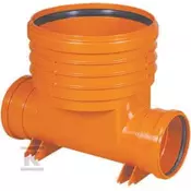 slomart Kineta PP 400x200 180° vstop tip1 pretočna, za gladko dvižno cev DN/OD 400mm in gladko vstopno cev 200mm, z tesnilom, oranžna barva (Diamir 400 gladka)
