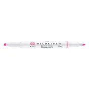 Označevalec, 1,0/3,5 mm, dvostranski, ZEBRA Mildliner Fluorescent, roza