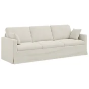 Vidaxl Kavč krema 228 x 78 x 80 cm Žamet