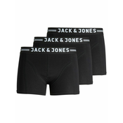 JACK & JONES Bokserice Sense, crna / bijela