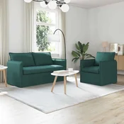 Vidaxl Kavč 2 pcs Temno zelena Kovina