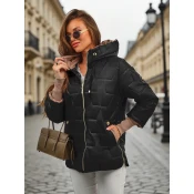 Resti Womens Quilted Jacket with Hood and Cuffs on Sleeves Stone Hollow