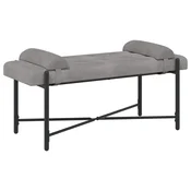 Vidaxl Klubska klop z gumbi in vzglavniki Svetlo siva 110 x 40 x 46 cm