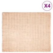 vidaXL Dežnik iz umetnega zajčjega krzna 4 pcs Bež 130 x 150 cm