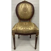 Casa Padrino baroque dining chair medallion gold pattern/dark brown/gold - Handmade antique style kitchen chair with pattern - Dining room furniture in baroque style - Baroque furniture