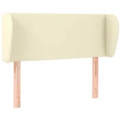 Vidaxl Vzglavje z ušesi krem 103x23x78/88 cm umetno usnje