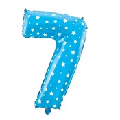 PartyPal Folija balon številka SEDEM 7, moder, 40 cm