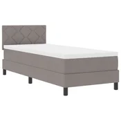 Vidaxl Postelja z vzmetnico z LED trakami Taupe 80 x 200 cm blago