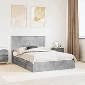 Krevet s od storage s uzglavljem Betonski sivi 150 x 200 cm