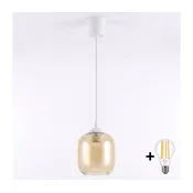 Brilagi - LED luster na sajli R GLASS 1xE27/60W/230V precnik 14 cm bela/dimljeno braon