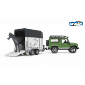Bruder Land Rover s prikolicom i konjem, 61 cm