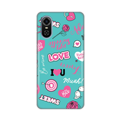 Silikonska maska za ZTE Blade A31 Plus Love Print tirkizna tirkizna
