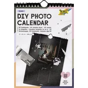 Zidni kalendar, kreativni, 17x24 cm, 190 g, 13 stranica, FOLIA, personalizirana fotografija, crni 23185