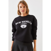 Bianco Lucci Womens Triple Thread Raised Rochelle Text Printed Sweatshirt MBHS001