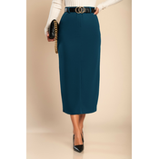 Elegantno midi krilo, petrol