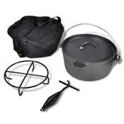 Vidaxl Litoželezni lonec Dutch Oven 4,2 L z dodatki