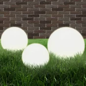 vidaXL LED zunanje svetilke, 3 kosi, krogle 20/30/40 cm, PMMA