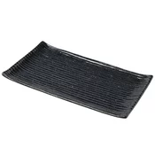 Servirni krožnik CONTOUR 24 x 15 cm, črna, keramika, MIJ