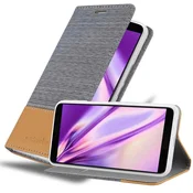 Cadorabo CADORABO Ohišje, združljiv s HTC v svetlo sivo rjavi barvi - zaščitni pokrov z magnetnim zapiranjem, stoječo funkcijo in režo za kartico, (20567052)