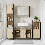 Komplet omaric za kopalnico 4 kos Sonoma hrast 40 x 36 x 181 cm