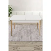 Hanah Home trpezarijski sto na razvlacenje Roz, 132 × 80 cm (razvucen 170 cm), bela ploca, noge u prirodnoj boji drveta