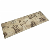 Kuhinjski tepih perivi s natpisom 60 x 180 cm baršunasti smedi