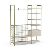 Zelena odprta jeklena garderobna omara 140x179,5x40 cm Amara – Marckeric