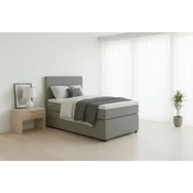 MID.YOU BOXSPRING POSTELJA 90 cm x 200 cm , tekstil, leseni material siva