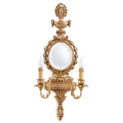 Casa Padrino luxury baroque double wall lamp with mirror antique gold 35 x 17 x H. 78 cm - Magnificent wall light in baroque style - Baroque lights - Luxury Quality - Made in Italy