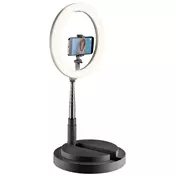 CellularLine Stojalo z lučko CELLULARLINE Selfie Ring FOLDABLE, (5000177559)