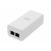 Gigabit Ethernet PoE+ Injector 802.3at, 30 W small housing, white