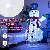 Northio Osvetljena vrtna dekoracija snežaka - 150 cm, 180 LED diod