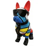 Casa Padrino luxury decorative sculpture dog bulldog multicolored/black H. 120 cm - Large decorative figure - XXL decorative sculpture - XXL decorative figure - Luxury XXL figures