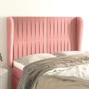Vidaxl vidaXL Vzglavnik s krilci, roza 147x23x118/128 cm, žamet