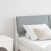 Tapecirani uzglavlje Svijetlo siva 140 cm Cvrsto borovo drvo