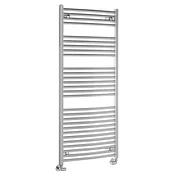 ALYA ukrivljen kopalniški radiator 600x1420mm, krom - Chrome - 600x1420 mm - Aqualine - ALYA - 24 - Jeklo - Oblika H - Oblika H - 600 - 1420 - 7.2 - 14
