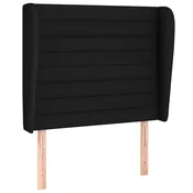 Vidaxl Vzglavje z ušesi črno 103x23x118/128 cm blago