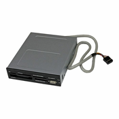 StarTech.com 3.5in Front Bay 22-in-1 USB 2.0 Internal Multi Media Memory Card Reader with Simultaneous Access - CF/SD/MMC/MS/xD - Black (35FCREADBK3) - card reader - USB 2.0