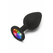 Rainbow Booty Jewel M - analni plug, 8 x 3,5 cm