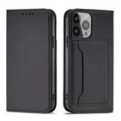 HURTEL Magnet Card Case etui Samsung Galaxy S23 Ultra pokrowiec z klapkš portfel podstawka czarne