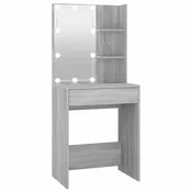 Vidaxl Toaletna mizica z LED lučkami 60x40x140 cm