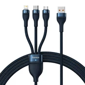 Polnilni in podatkovni 66W USB-A v USB-C, Lightning, Micro-USB kabel Baseus Flash Series 2 - 480Mbps - 1.2m - blue