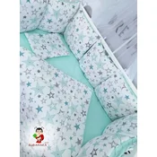 Bubamara037 Set za krevetac sa ogradicom od jastuka, Tirkizni
