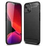 TPU gel ovitek Brushed Carbon za iPhone 13 Mini - črn